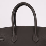 Hermès 2011 Gris Etain Clemence Retourne Birkin 35 GHW - FashioNica