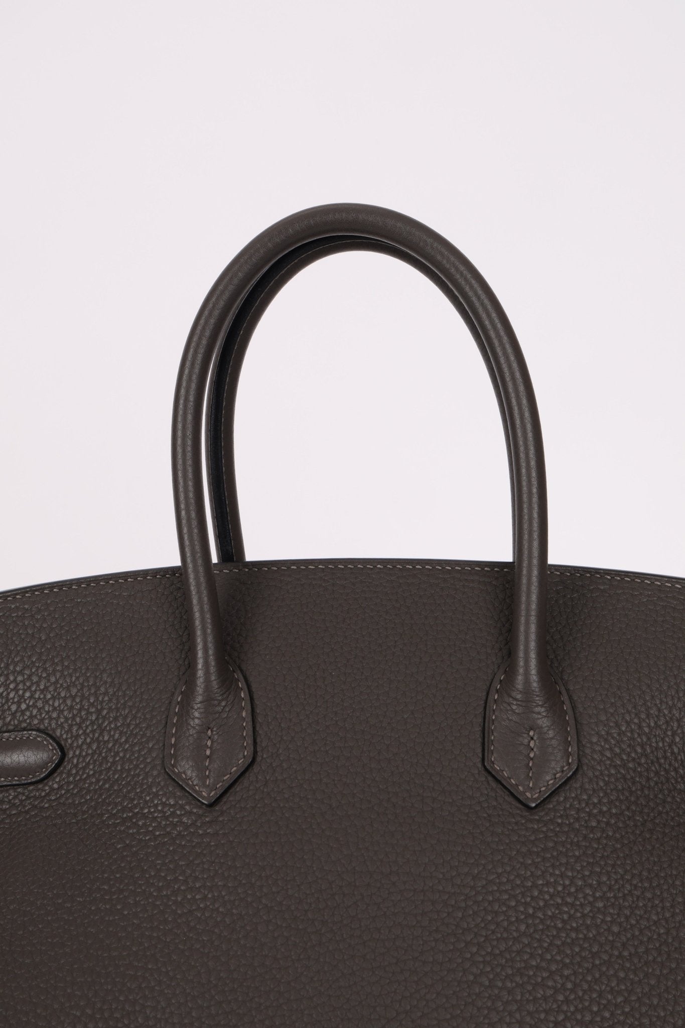 Hermès 2011 Gris Etain Clemence Retourne Birkin 35 GHW - FashioNica