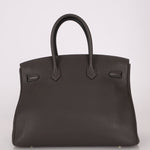 Hermès 2011 Gris Etain Clemence Retourne Birkin 35 GHW - FashioNica