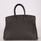 Hermès 2011 Gris Etain Clemence Retourne Birkin 35 GHW - FashioNica