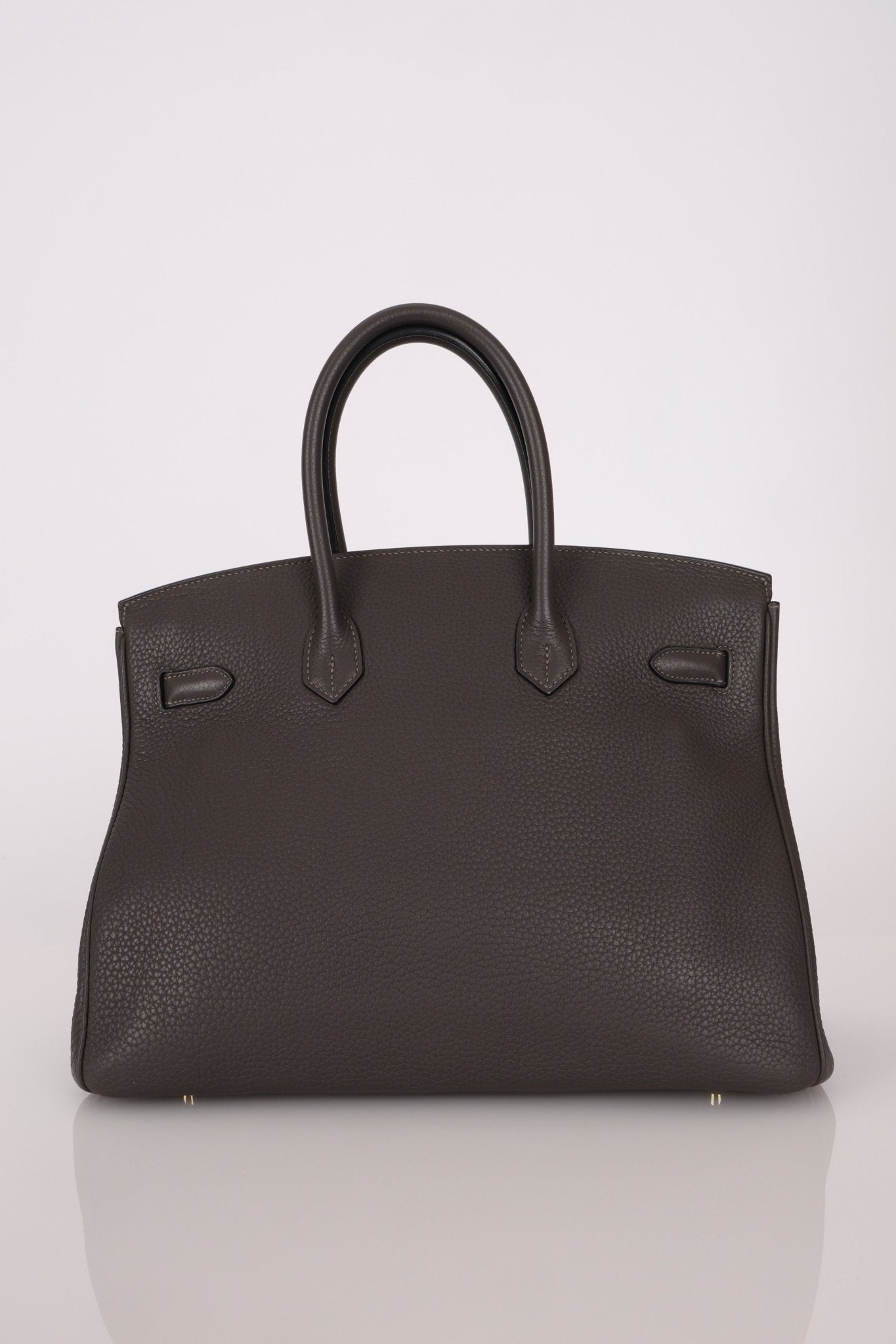 Hermès 2011 Gris Etain Clemence Retourne Birkin 35 GHW - FashioNica