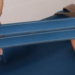 Hermès 2011 Mykonos Blue Gris Tourterelle Taurillon Clemence Double Sens 36 Reversible Tote - FashioNica