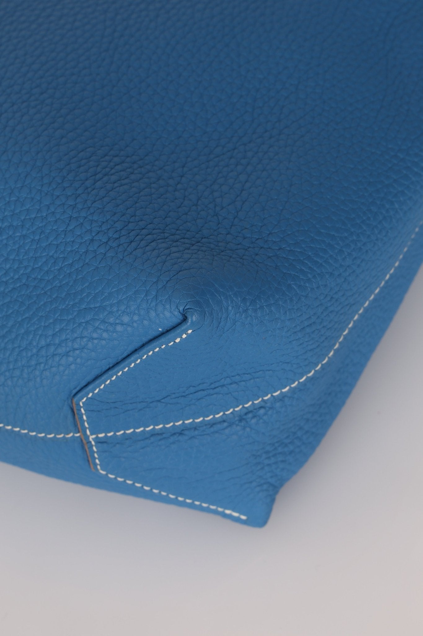 Hermès 2011 Mykonos Blue Gris Tourterelle Taurillon Clemence Double Sens 36 Reversible Tote - FashioNica