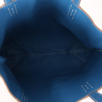 Hermès 2011 Mykonos Blue Gris Tourterelle Taurillon Clemence Double Sens 36 Reversible Tote - FashioNica