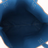 Hermès 2011 Mykonos Blue Gris Tourterelle Taurillon Clemence Double Sens 36 Reversible Tote - FashioNica