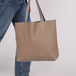 Hermès 2011 Mykonos Blue Gris Tourterelle Taurillon Clemence Double Sens 36 Reversible Tote - FashioNica