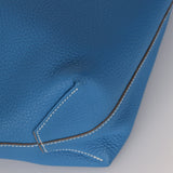 Hermès 2011 Mykonos Blue Gris Tourterelle Taurillon Clemence Double Sens 36 Reversible Tote - FashioNica