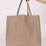 Hermès 2011 Mykonos Blue Gris Tourterelle Taurillon Clemence Double Sens 36 Reversible Tote - FashioNica