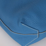 Hermès 2011 Mykonos Blue Gris Tourterelle Taurillon Clemence Double Sens 36 Reversible Tote - FashioNica