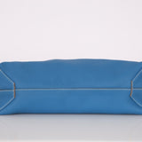 Hermès 2011 Mykonos Blue Gris Tourterelle Taurillon Clemence Double Sens 36 Reversible Tote - FashioNica