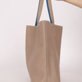 Hermès 2011 Mykonos Blue Gris Tourterelle Taurillon Clemence Double Sens 36 Reversible Tote - FashioNica