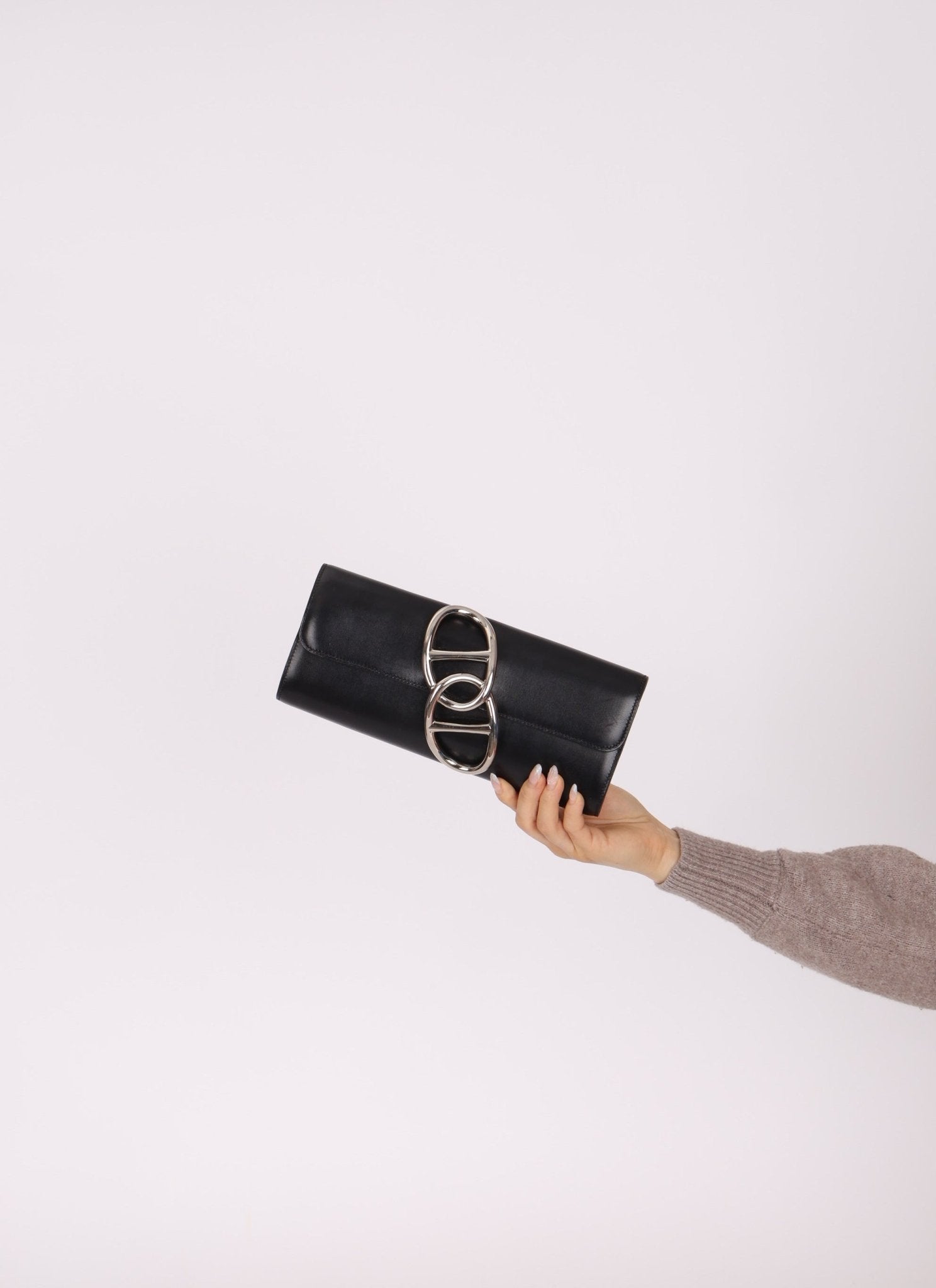 Hermès 2011 Noir Egee Clutch PHW - FashioNica
