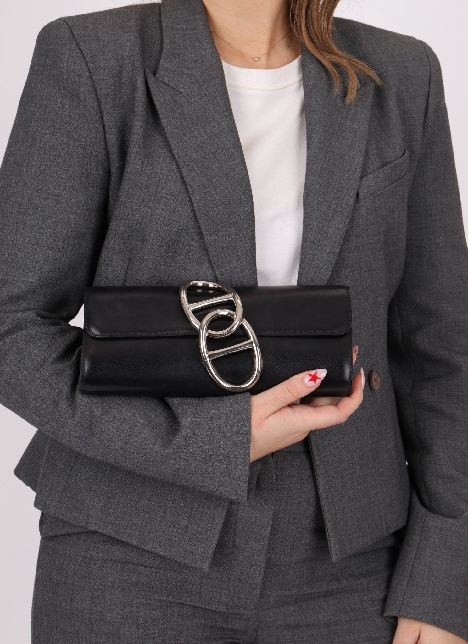 Hermès 2011 Noir Egee Clutch PHW - FashioNica