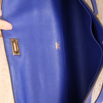 Hermes 2011 Swift Bleu Electrique Kelly Cut Clutch Pochette w/ GHW - FashioNica