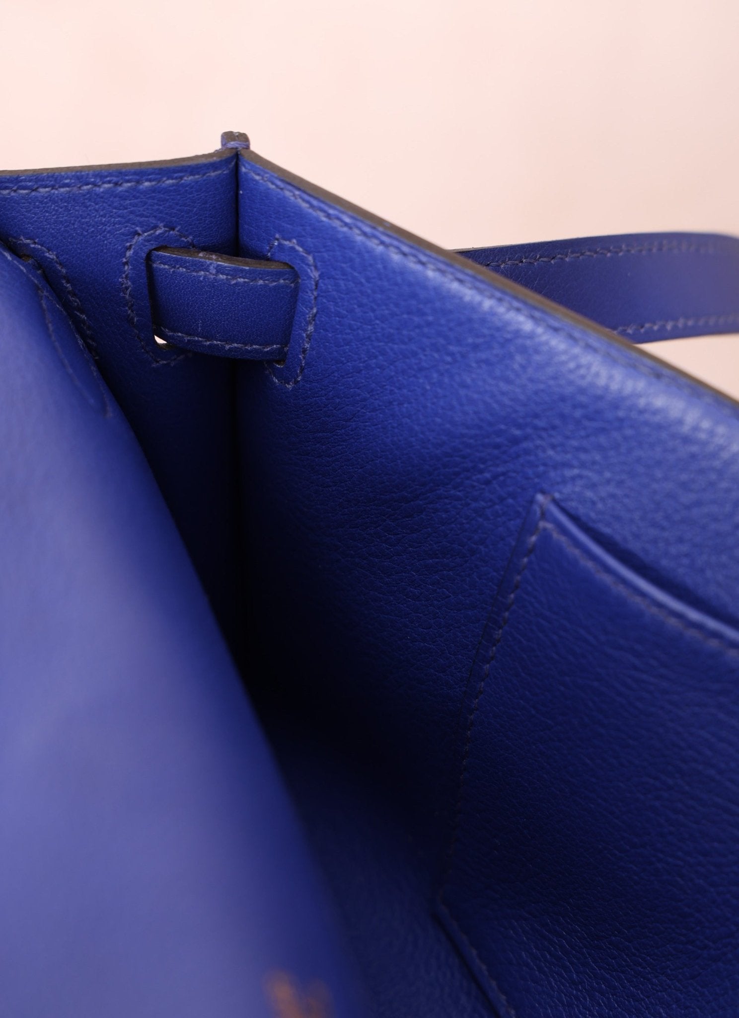 Hermes 2011 Swift Bleu Electrique Kelly Cut Clutch Pochette w/ GHW - FashioNica