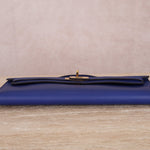 Hermes 2011 Swift Bleu Electrique Kelly Cut Clutch Pochette w/ GHW - FashioNica