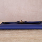 Hermes 2011 Swift Bleu Electrique Kelly Cut Clutch Pochette w/ GHW - FashioNica