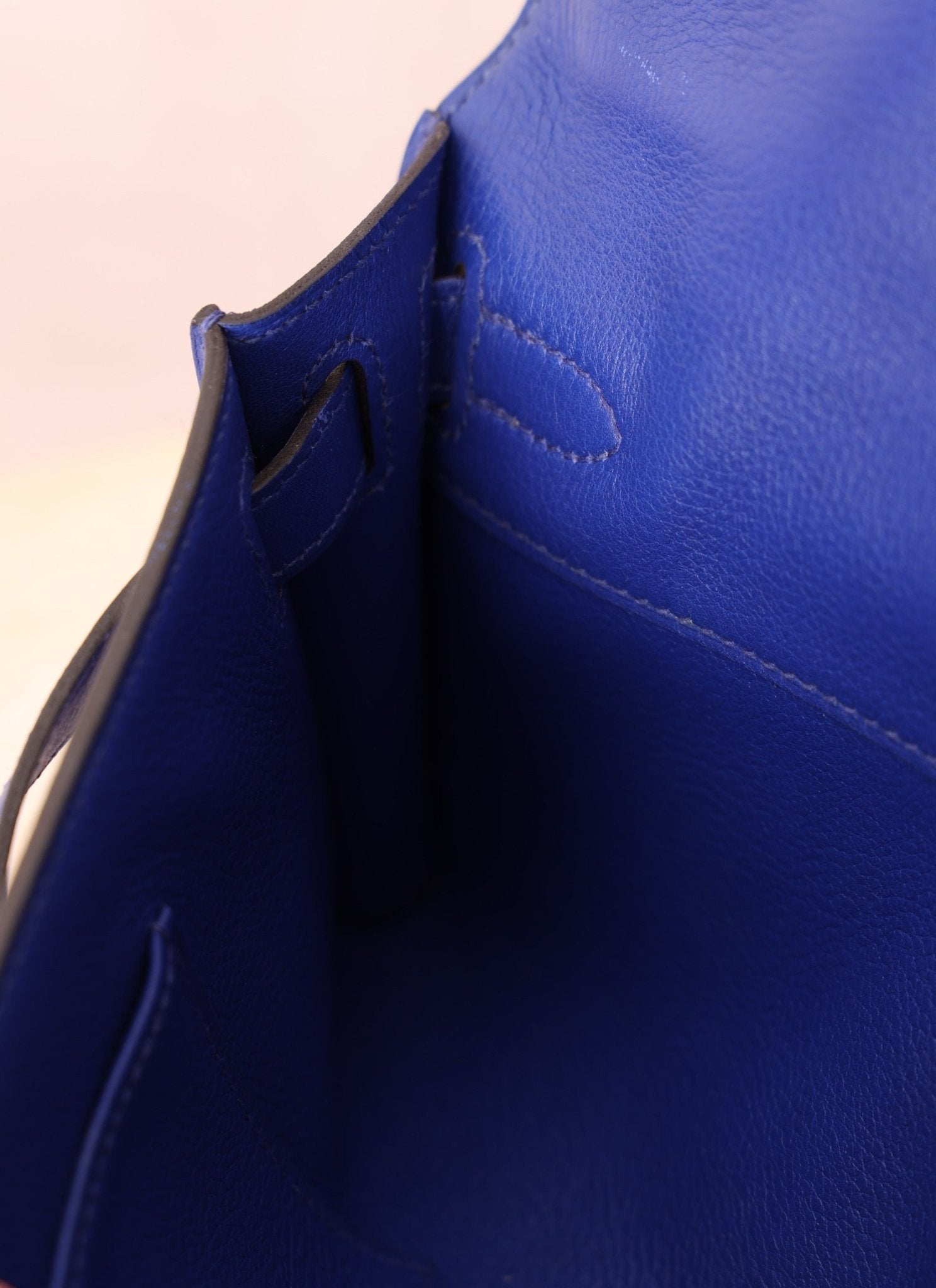 Hermes 2011 Swift Bleu Electrique Kelly Cut Clutch Pochette w/ GHW - FashioNica