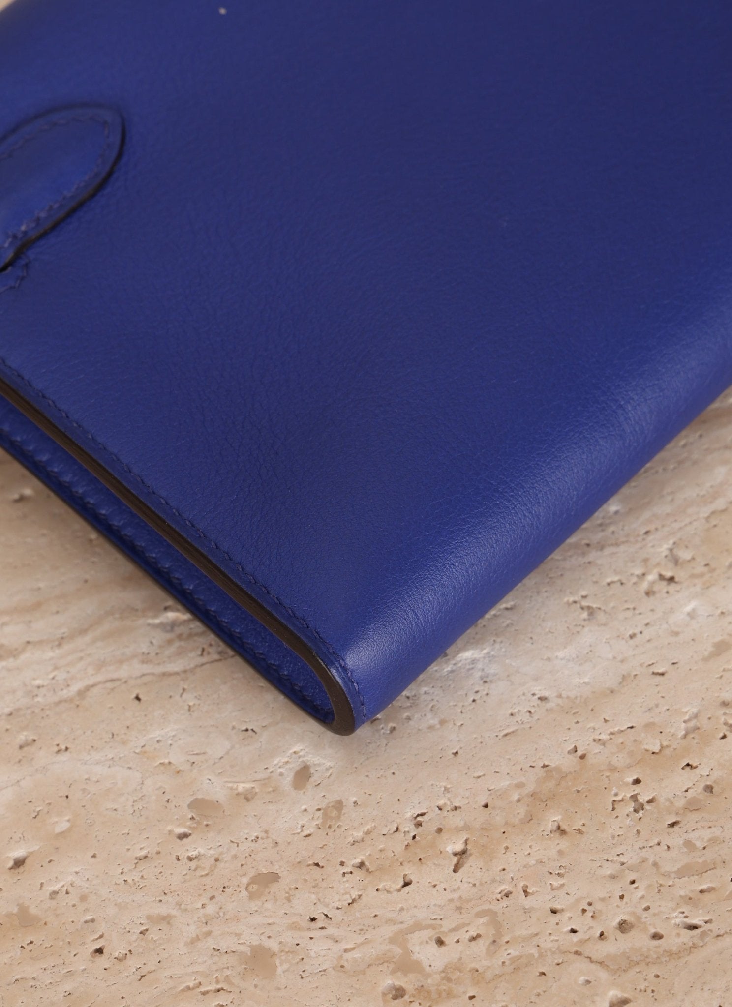 Hermes 2011 Swift Bleu Electrique Kelly Cut Clutch Pochette w/ GHW - FashioNica