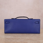 Hermes 2011 Swift Bleu Electrique Kelly Cut Clutch Pochette w/ GHW - FashioNica