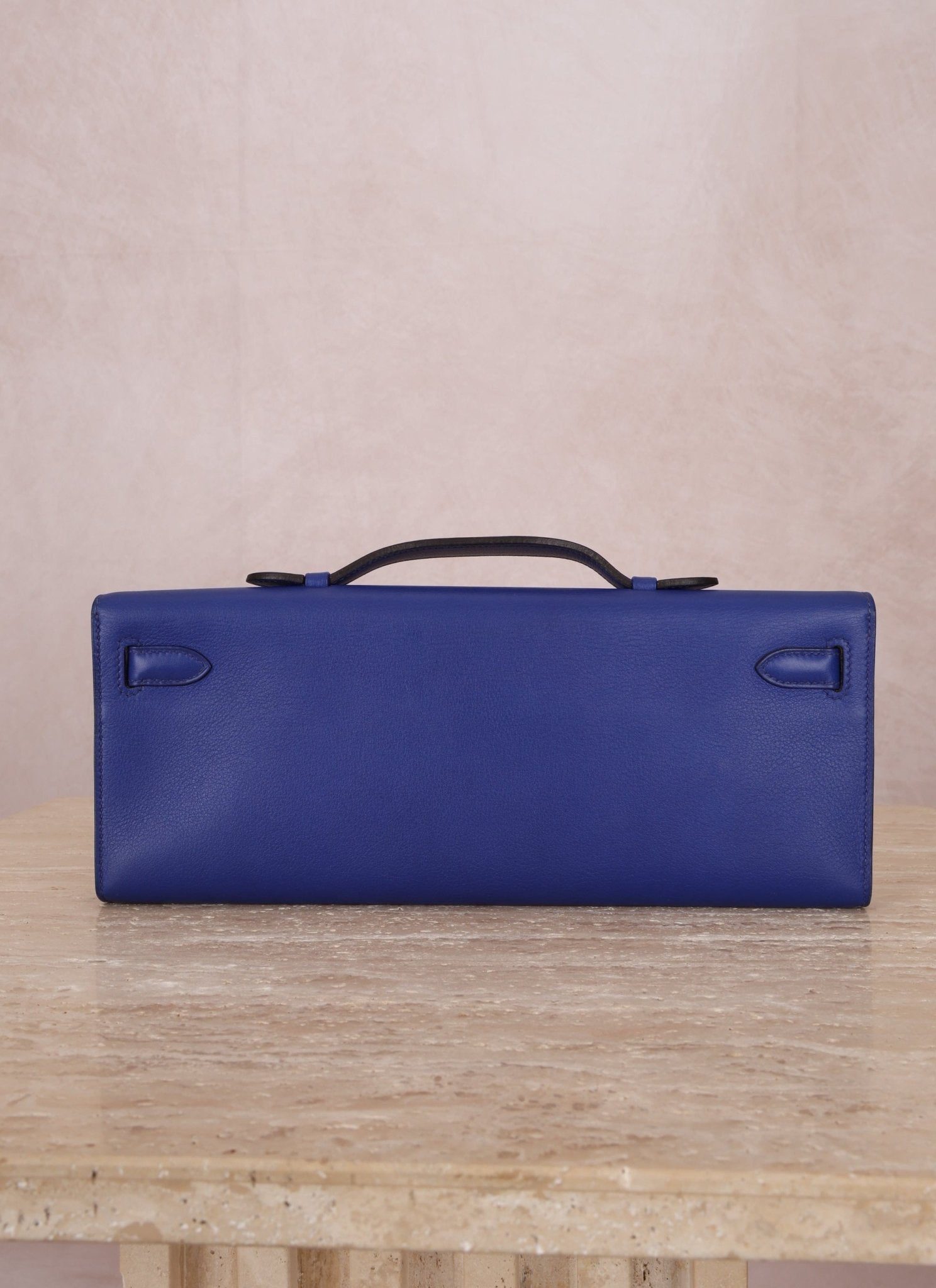 Hermes 2011 Swift Bleu Electrique Kelly Cut Clutch Pochette w/ GHW - FashioNica
