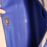 Hermes 2011 Swift Bleu Electrique Kelly Cut Clutch Pochette w/ GHW - FashioNica