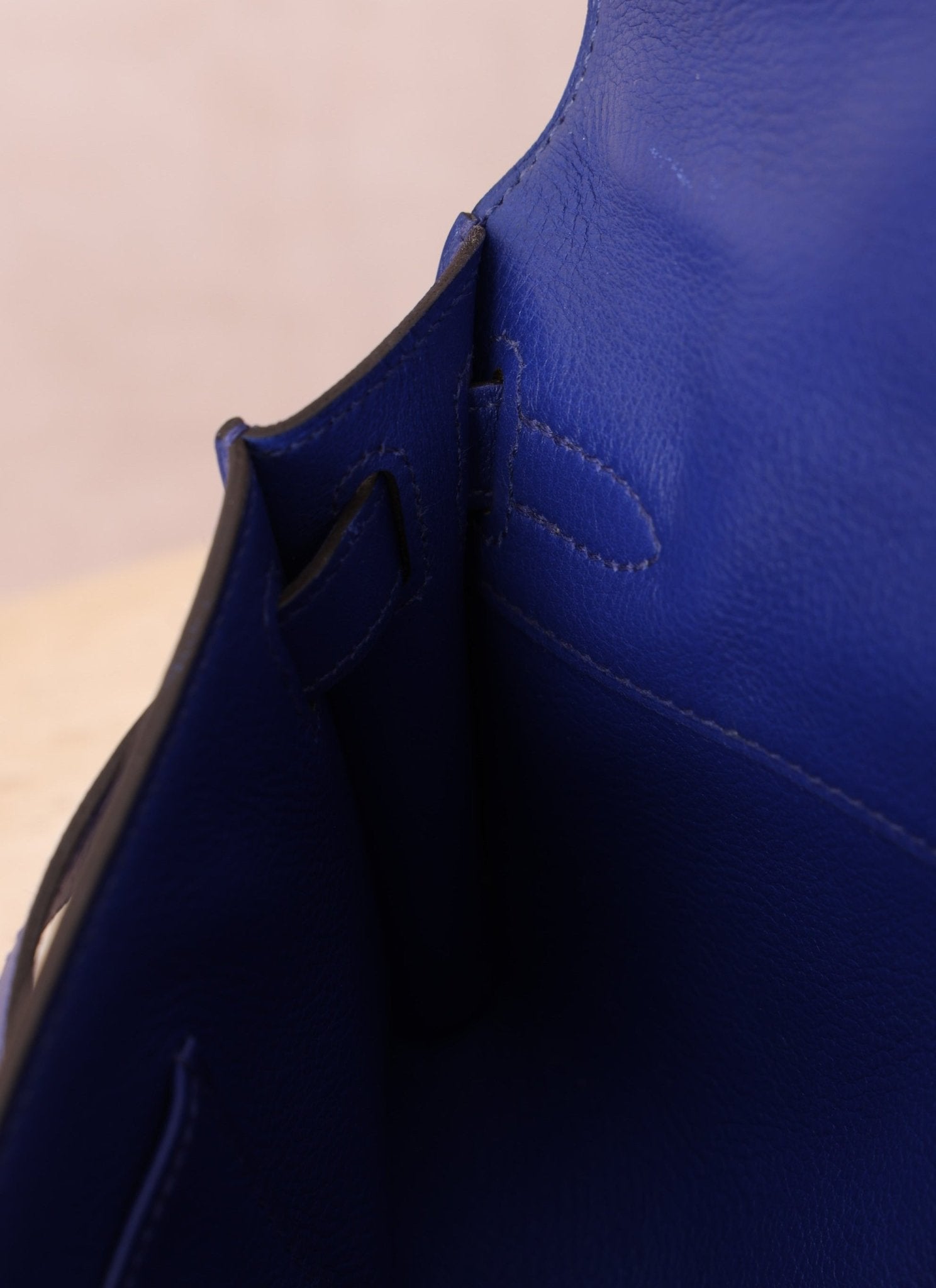 Hermes 2011 Swift Bleu Electrique Kelly Cut Clutch Pochette w/ GHW - FashioNica