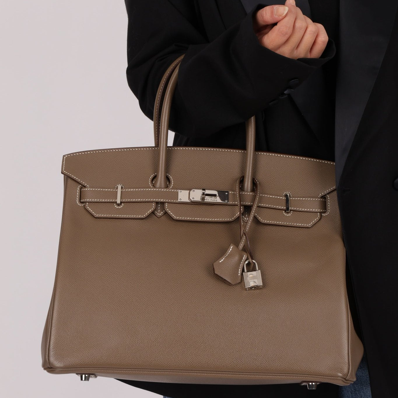 Hermès 2012 Etoupe Epsom Birkin 35 Retourne PHW - FashioNica