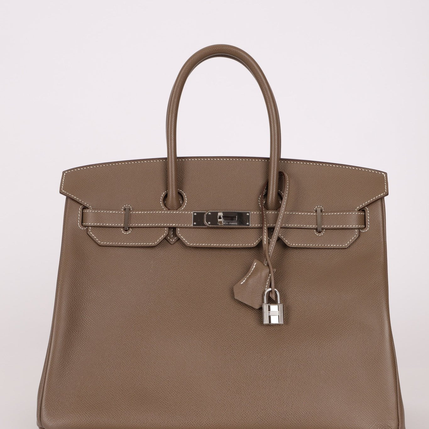 Hermès 2012 Etoupe Epsom Birkin 35 Retourne PHW - FashioNica