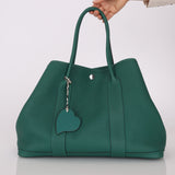 Hermès 2013 Malachite Negonda Garden Party 36 w/ Hermès Charm PHW - FashioNica