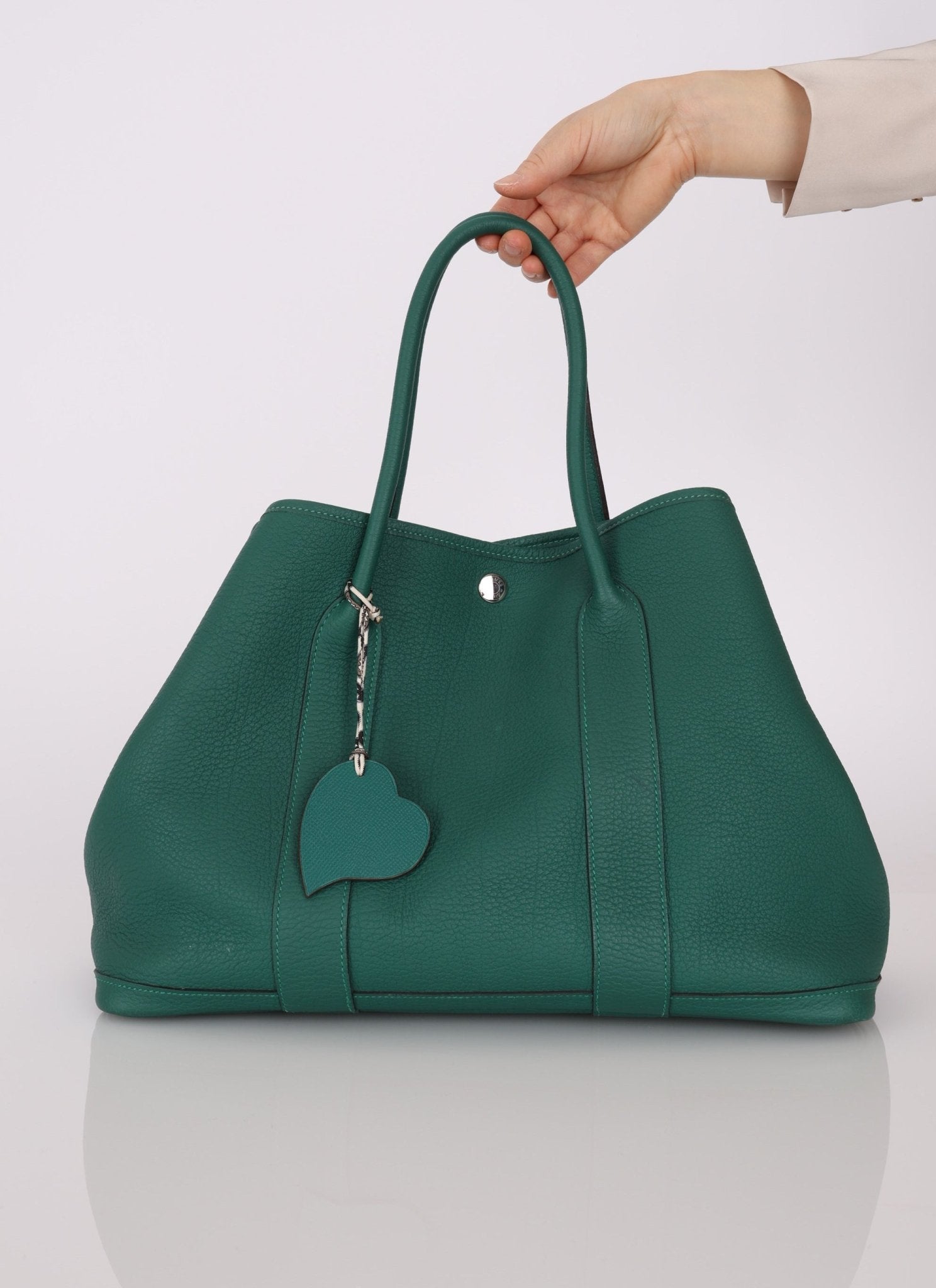 Hermès 2013 Malachite Negonda Garden Party 36 w/ Hermès Charm PHW - FashioNica