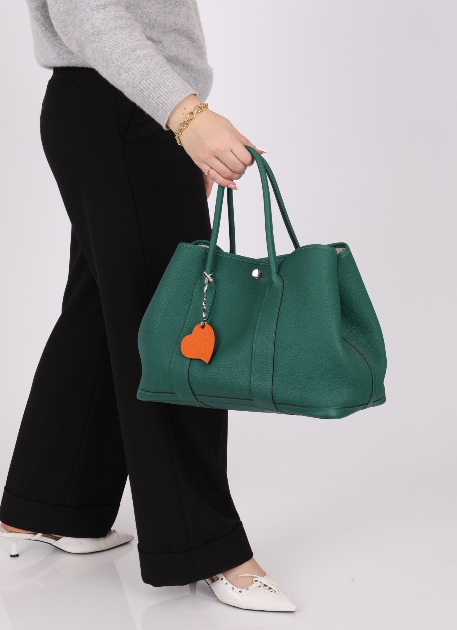 Hermès 2013 Malachite Negonda Garden Party 36 w/ Hermès Charm PHW - FashioNica