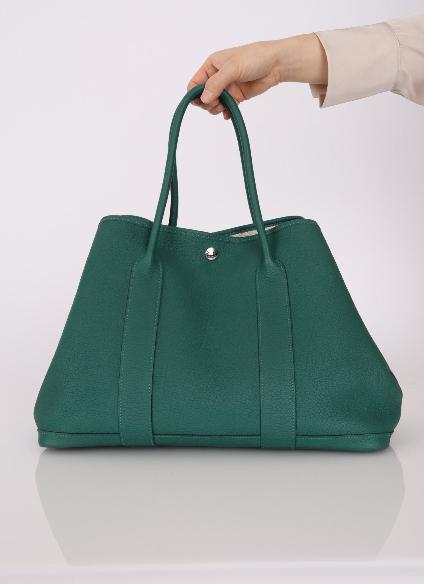 Hermès 2013 Malachite Negonda Garden Party 36 w/ Hermès Charm PHW - FashioNica