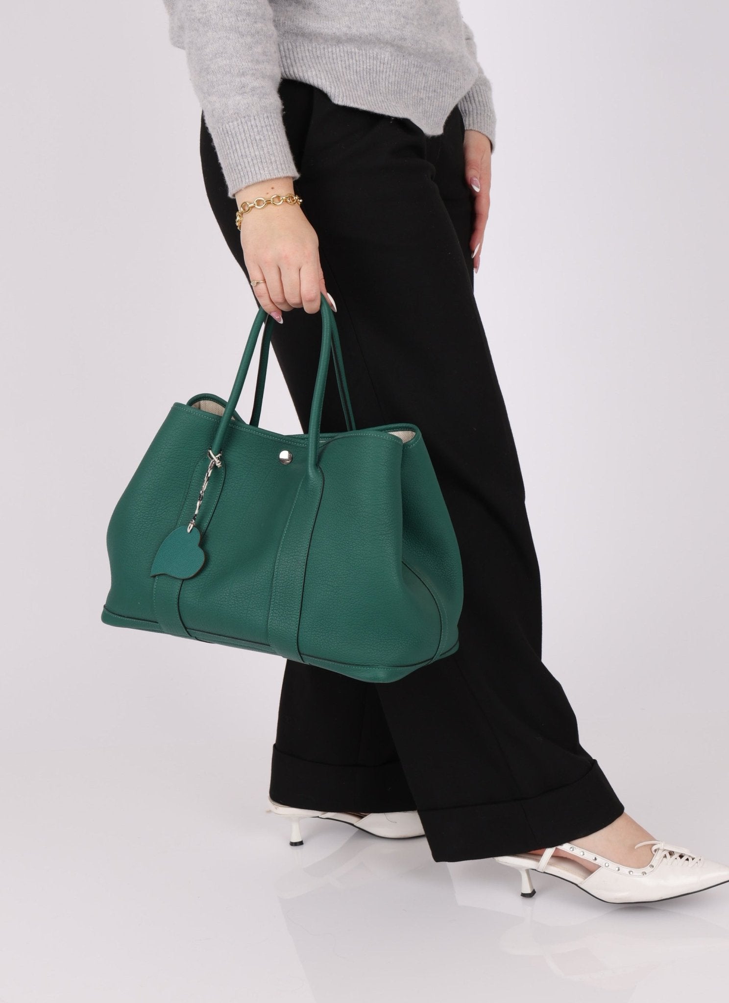 Hermès 2013 Malachite Negonda Garden Party 36 w/ Hermès Charm PHW - FashioNica