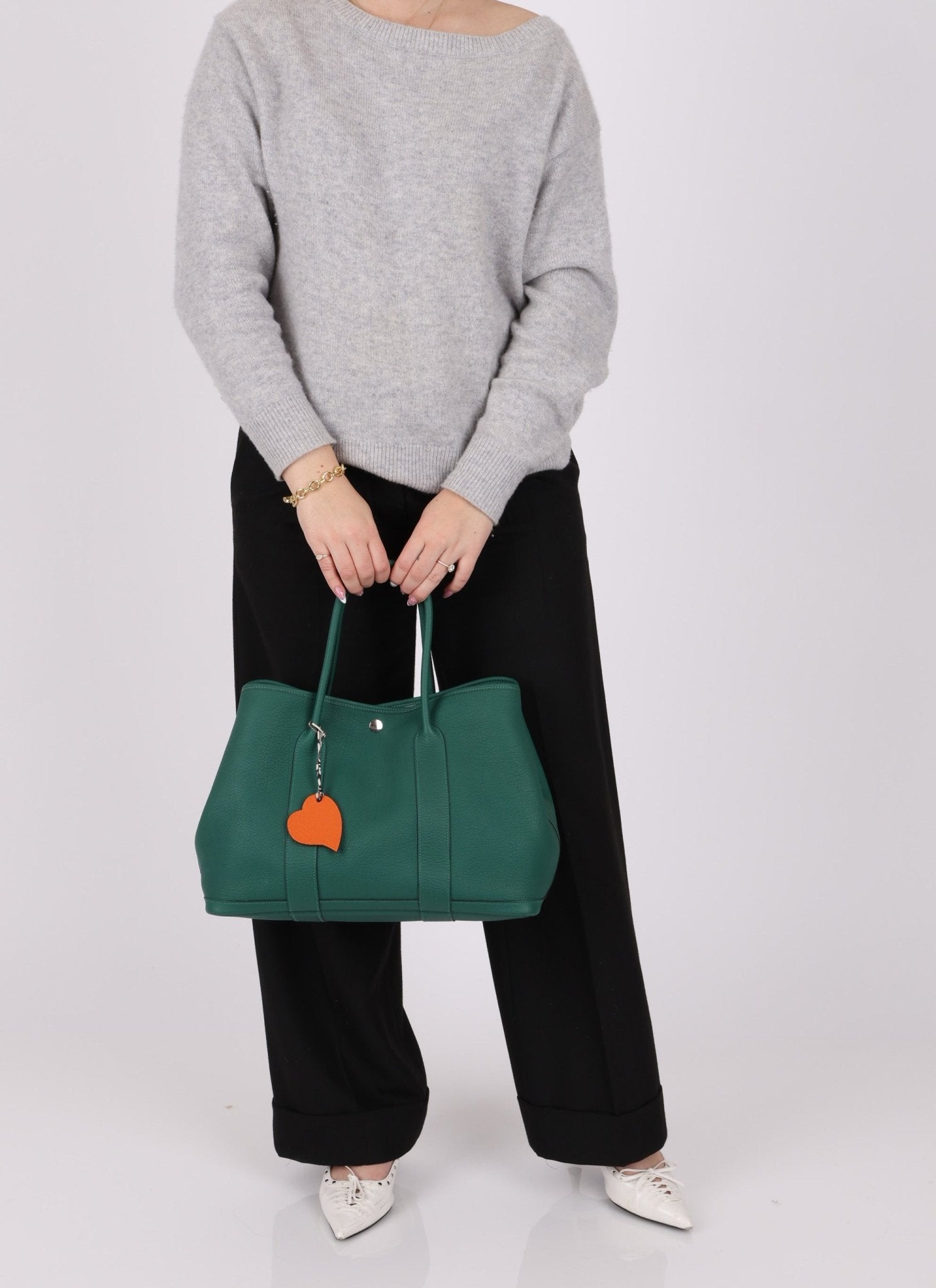 Hermès 2013 Malachite Negonda Garden Party 36 w/ Hermès Charm PHW - FashioNica