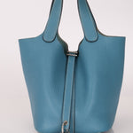 Hermès 2014 Bleu Jean Taurillon Clemence Picotin 18 PHW - FashioNica