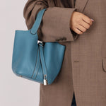Hermès 2014 Bleu Jean Taurillon Clemence Picotin 18 PHW - FashioNica