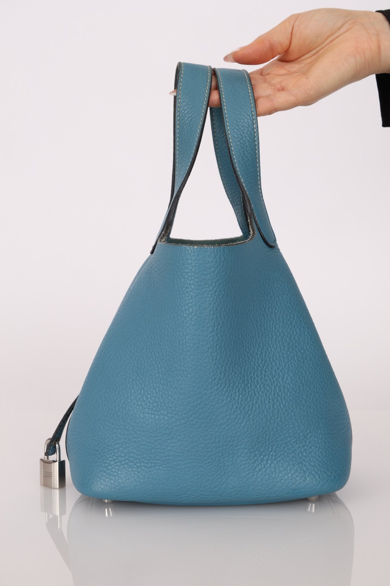 Hermès 2014 Bleu Jean Taurillon Clemence Picotin 18 PHW - FashioNica