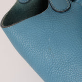 Hermès 2014 Bleu Jean Taurillon Clemence Picotin 18 PHW - FashioNica