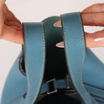 Hermès 2014 Bleu Jean Taurillon Clemence Picotin 18 PHW - FashioNica