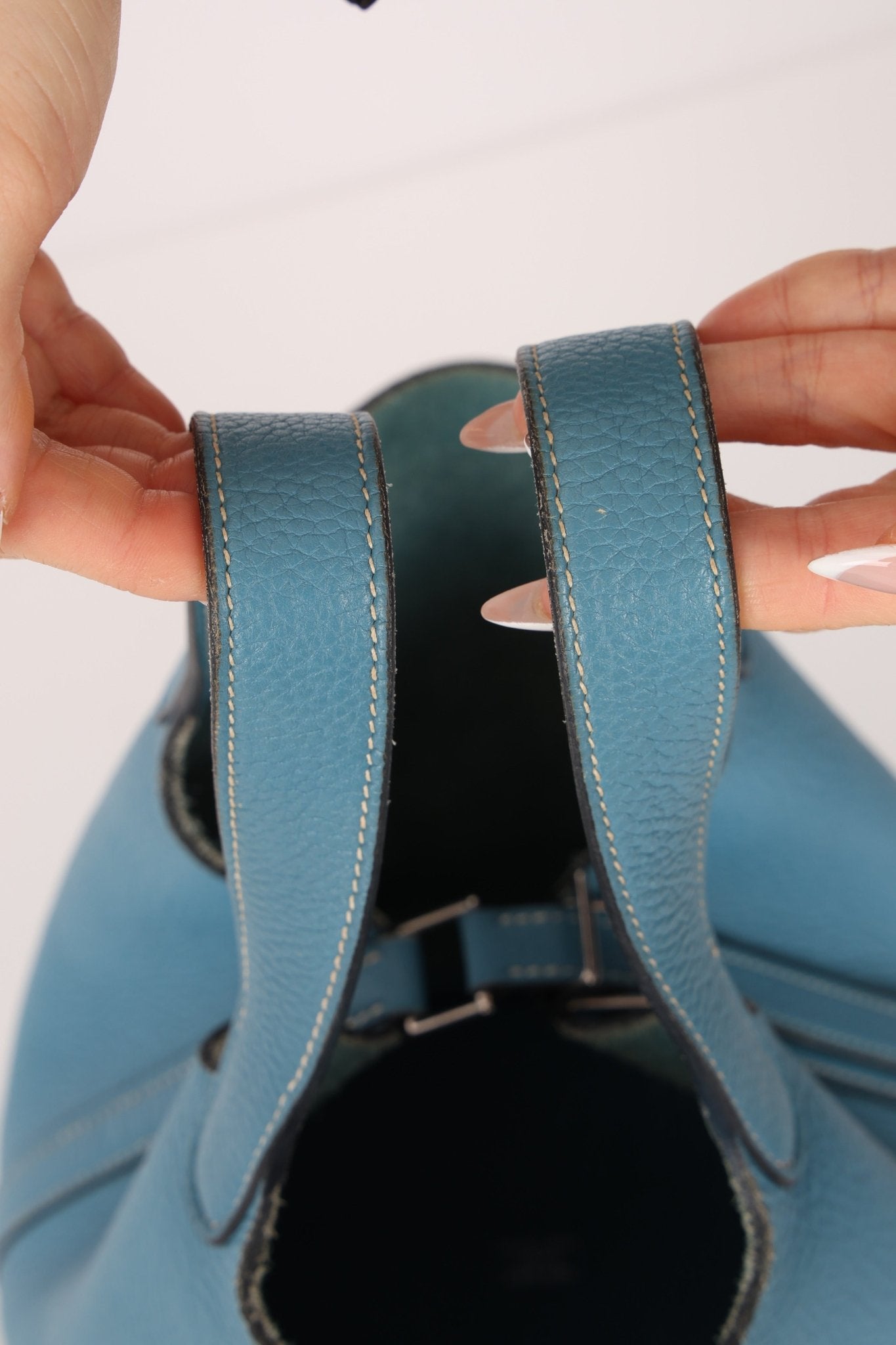 Hermès 2014 Bleu Jean Taurillon Clemence Picotin 18 PHW - FashioNica