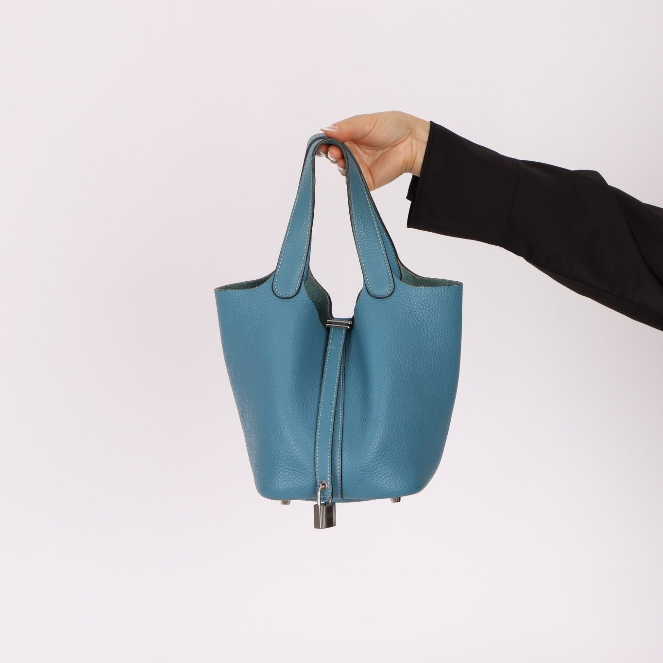 Hermès 2014 Bleu Jean Taurillon Clemence Picotin 18 PHW - FashioNica