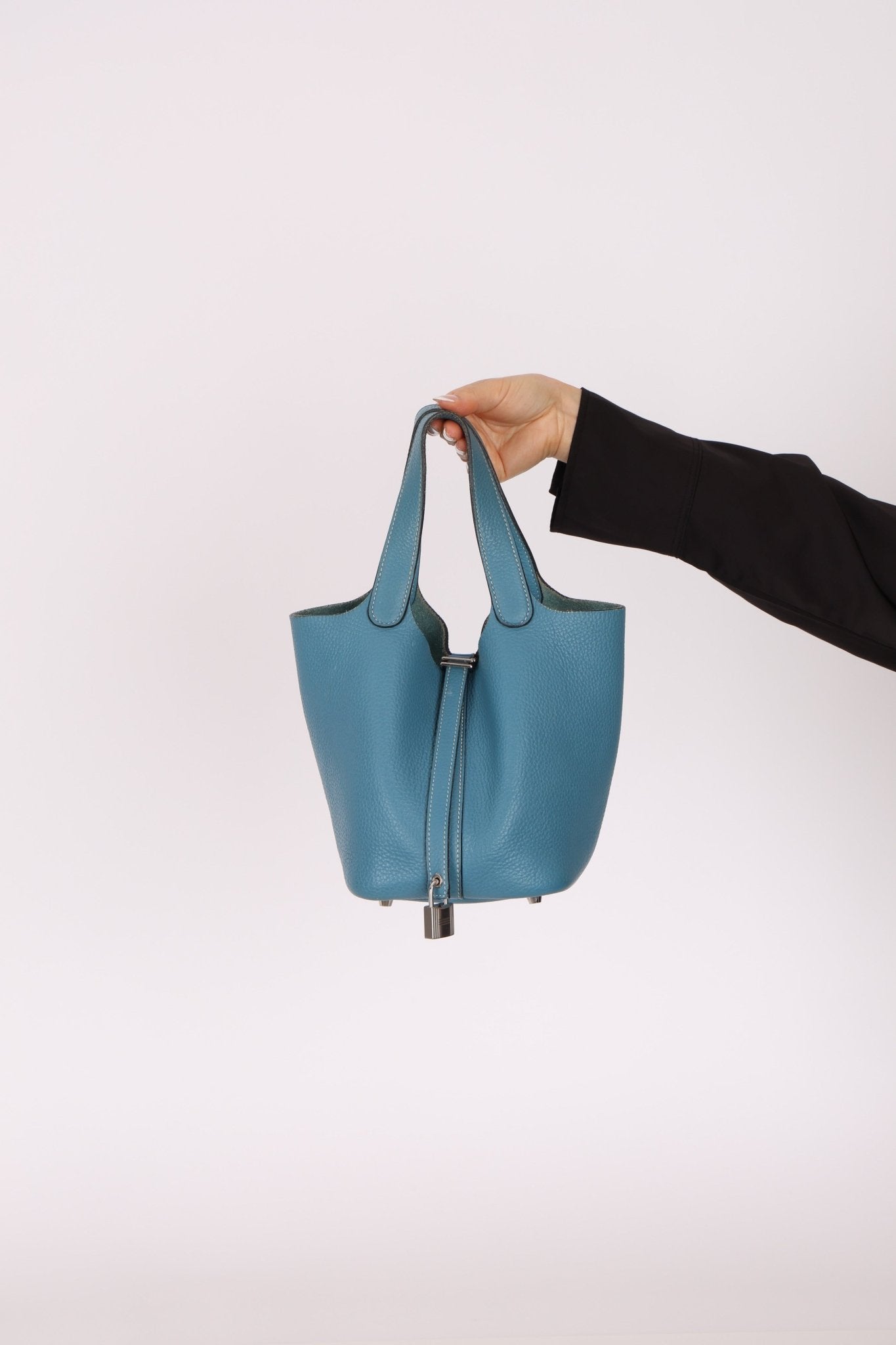 Hermès 2014 Bleu Jean Taurillon Clemence Picotin 18 PHW - FashioNica