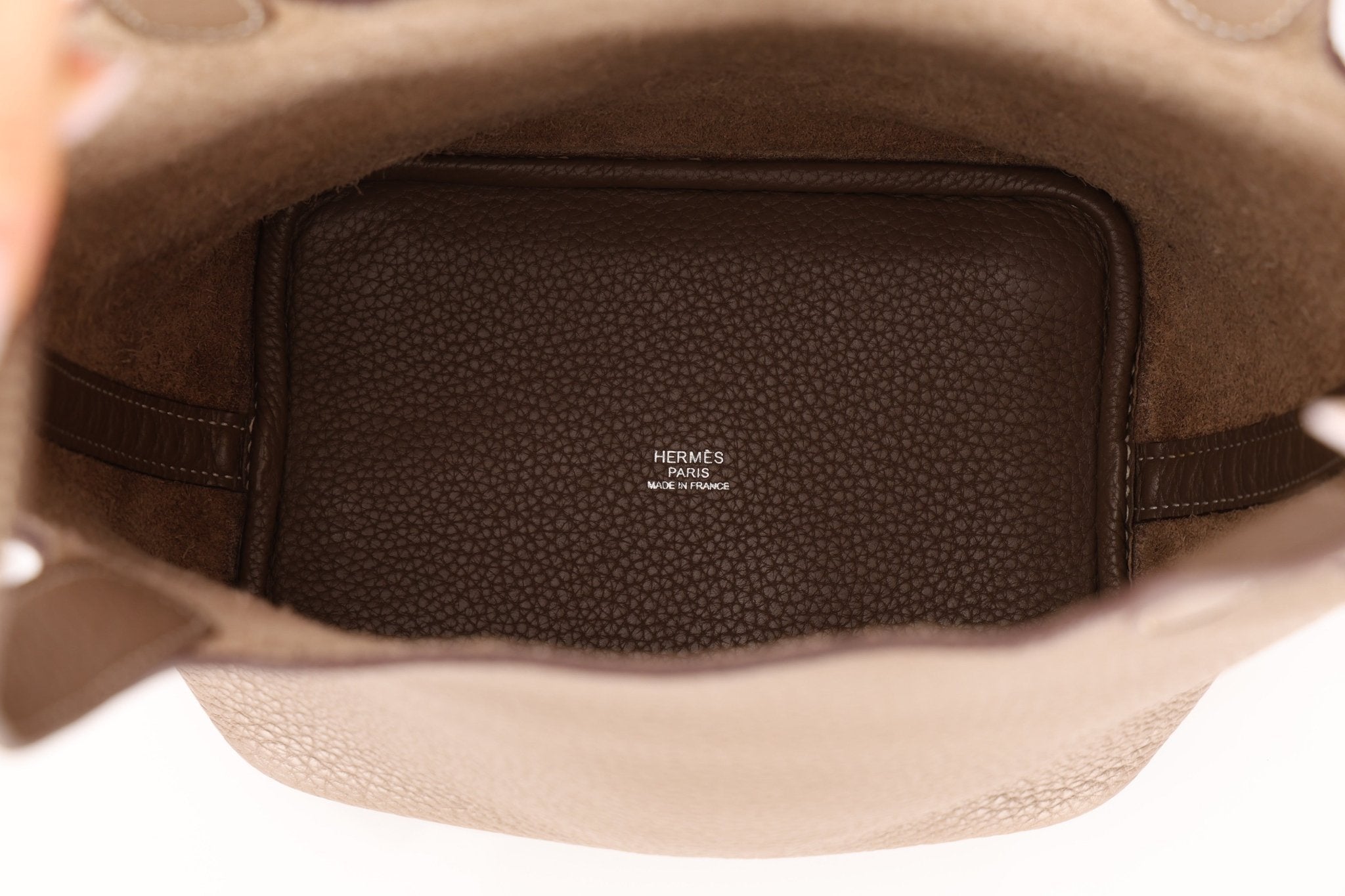 Hermès 2014 Etoupe Clemence Picotin 18 PHW - FashioNica