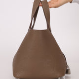 Hermès 2014 Etoupe Clemence Picotin 18 PHW - FashioNica