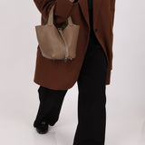 Hermès 2014 Etoupe Clemence Picotin 18 PHW - FashioNica