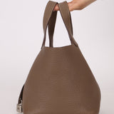 Hermès 2014 Etoupe Clemence Picotin 18 PHW - FashioNica