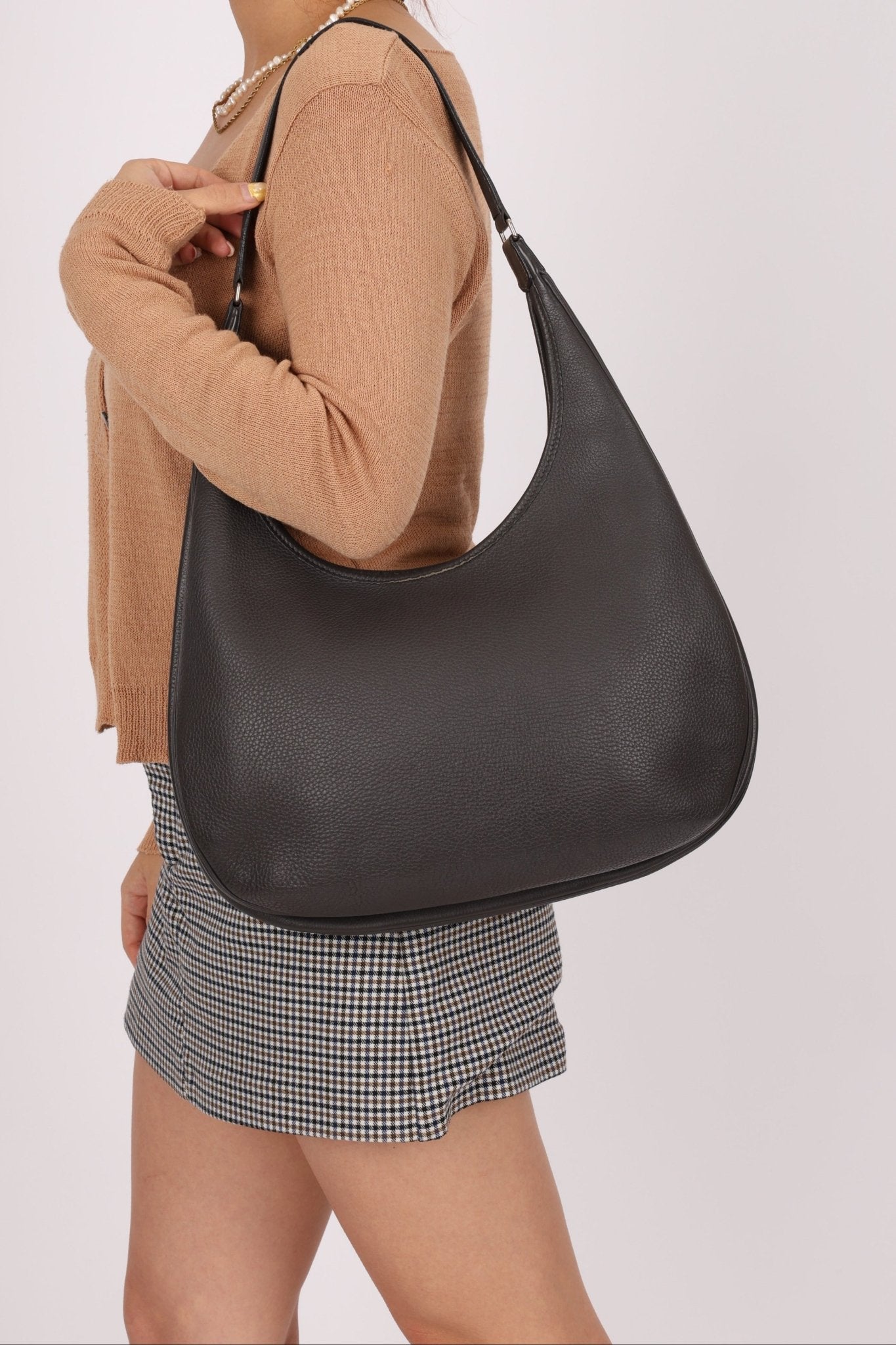 Hermès 2014 Graphite Taurillon Clemence Gao Hobo Bag - FashioNica