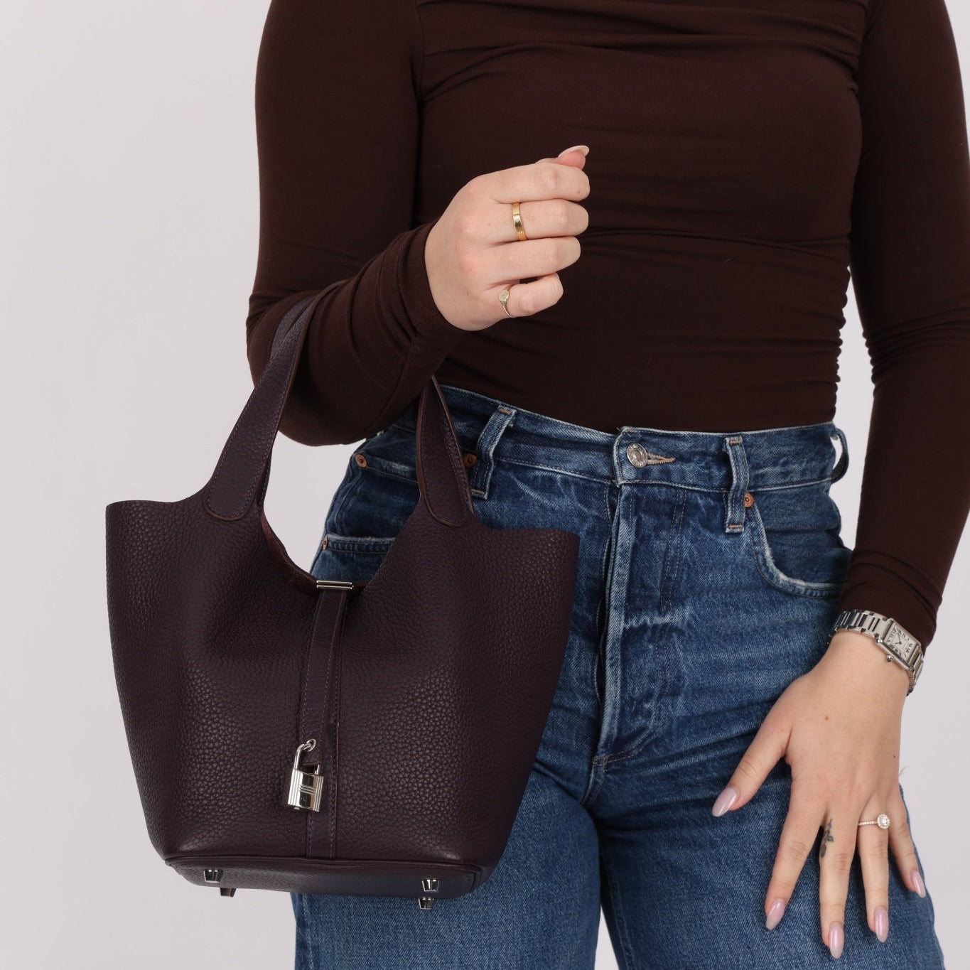 Hermès 2014 Raisin Taurillon Clemence Picotin 22 PHW - FashioNica