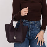 Hermès 2014 Raisin Taurillon Clemence Picotin 22 PHW - FashioNica